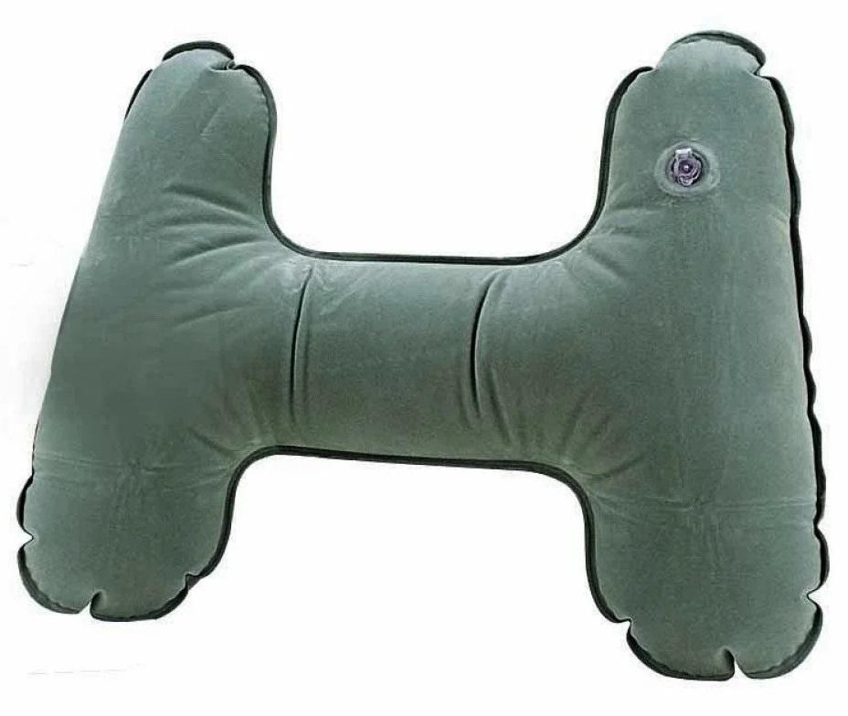 Perna lombară gonflabilă pentru călătorii BOTTARI Pillow 16106BT, din material plăcut la atingere, non-iritant, culoare gri