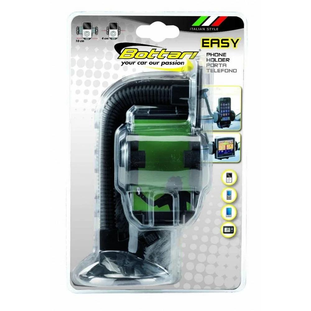 Suport auto pentru telefon/GPS, BOTTARI Easy, model 16135BT, cu prindere prin ventuză, culoare neagră
