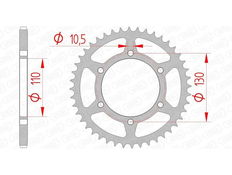Pinion spate din oțel AFAM 16500 - 520 - 42 (pentru motociclete)