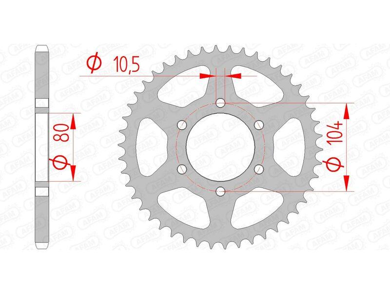 Pinion spate standard din oțel AFAM 520 - 16606-46 (pentru motociclete)