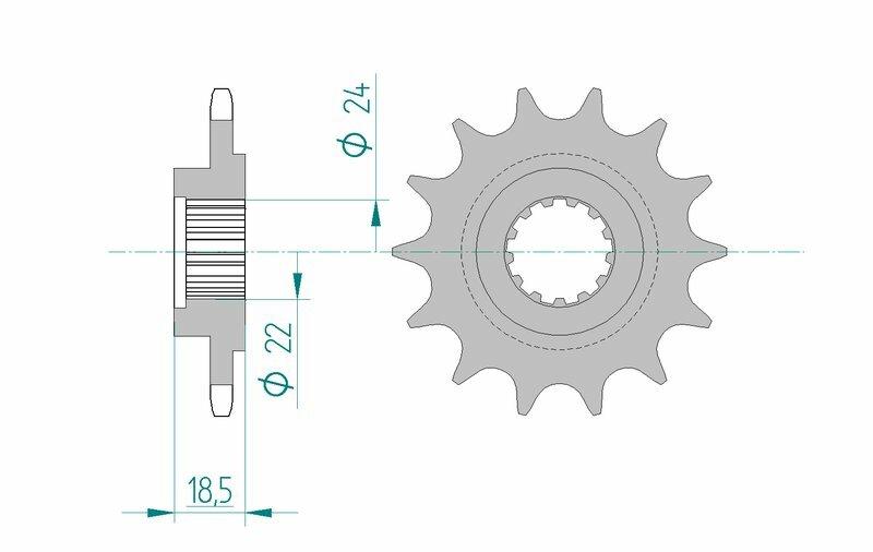 Pinion față din oțel AFAM 24603 - 520 - 15 dinți (pentru motocicletă)