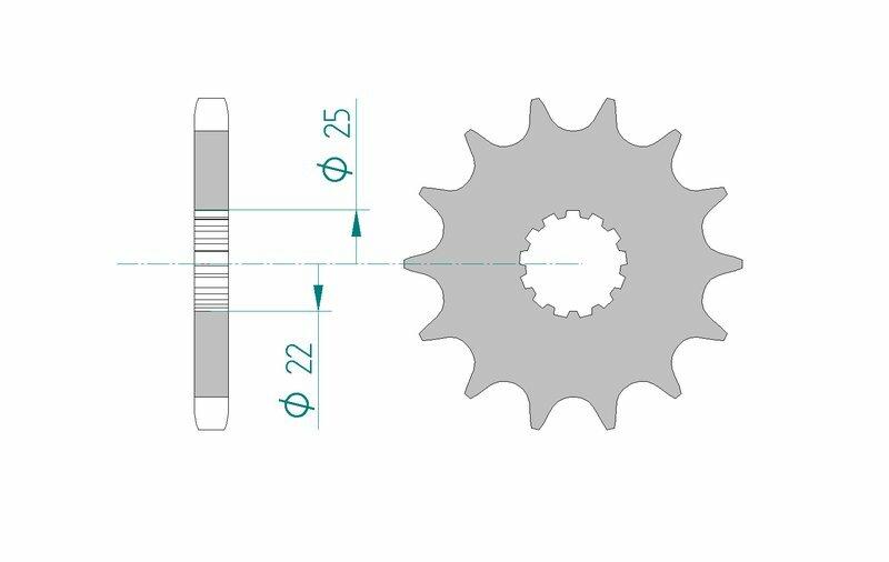Pinion față din oțel AFAM 28400 - 530 - 15T (pentru motocicletă)
