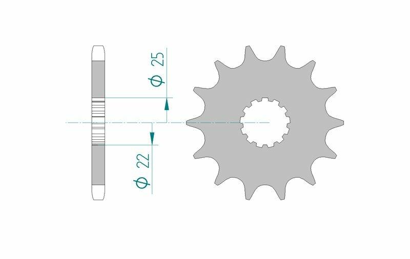 Pinion față din oțel pentru motocicletă AFAM 28401 - 525 - 17 dinți