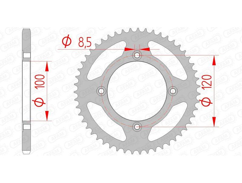 Pinion spate standard din oțel AFAM 38101 - 420 - 38101-50 pentru motociclete