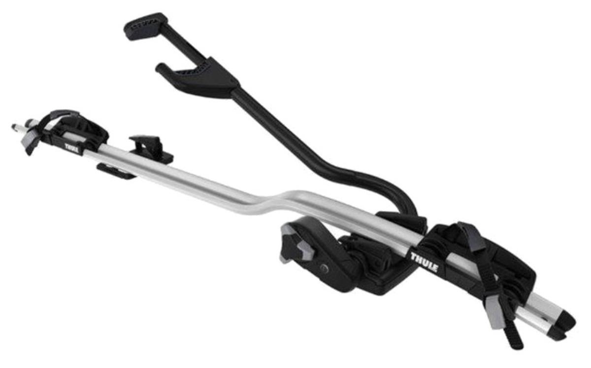 Suport pentru bicicletă THULE ProRide 598001, din oțel, negru/argintiu, montare pe bare transversale, capacitate de încărcare 20 kg