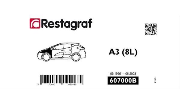 Set clipsuri auto pentru montajul aripii față RESTAGRAF A607000B, din plastic, compatibil cu Audi A3 8L