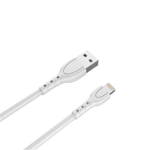 Cablu telefon LEMONTTI USB-A la Lightning, alb, 0.5 metri, PVC