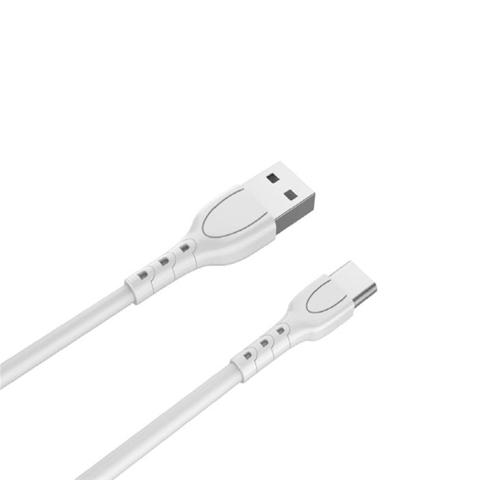 Cablu USB-A la USB Type-C LEMONTTI, alb, 0.5 metri, PVC, cod 6420628100304AE