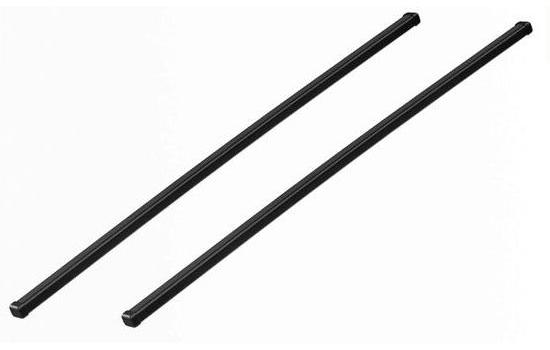 Set 2 bare transversale din oțel THULE Square Bar EVO 135, profil pătrat, înveliș din plastic, culoare neagră, lungime 135 cm, încărcare maximă 100 kg