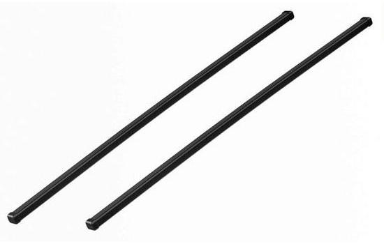 Set 2 bare transversale din oțel THULE Square Bar EVO 150, profil pătrat, înveliș din plastic, culoare neagră, lungime 150 cm, capacitate de încărcare maximă 100 kg