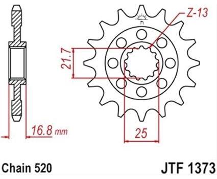 Pinion Transmisie JTF1373.17 ATT Motomike - JT, pentru Honda NC 700 (2011 - 2013)