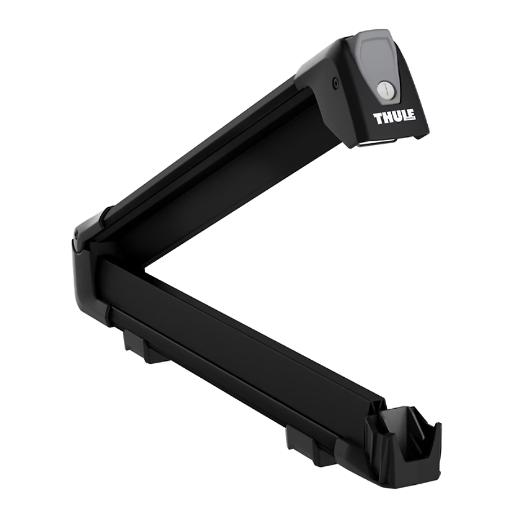 Suport pentru schiuri și snowboard THULE SnowPack 732600, compatibil cu bare transversale, capacitate pentru 6 perechi de schiuri sau 4 plăci de snowboard, culoare argintie.