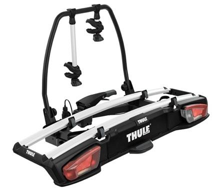 Suport biciclete THULE VeloSpace XT pentru 2 biciclete, montaj pe cârligul de remorcare, capacitate maximă 60 kg, alimentare 13 pini.