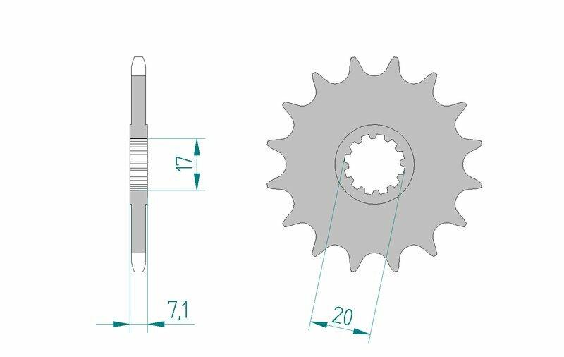 Pinion față standard din oțel AFAM 94119 - 420 - 11 dinți (moto)