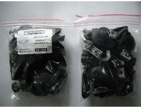 Set clipsuri montaj bara față și aripi RESTAGRAF A501205, plastic, compatibil Renault Laguna II facelift