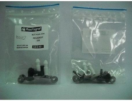 Set clipsuri de montaj pentru bara spate RESTAGRAF A503401, plastic, compatibil cu Peugeot 206