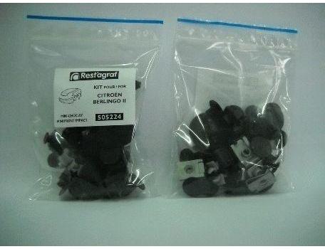 Set clipsuri de montaj pentru bara față RESTAGRAF A505224, din plastic, compatibile cu Citroen Berlingo II, 2008-