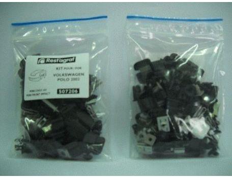 Set clipsuri de montaj pentru bara față și aripi RESTAGRAF A507206, plastic, compatibil cu Volkswagen Polo, 2002-2005