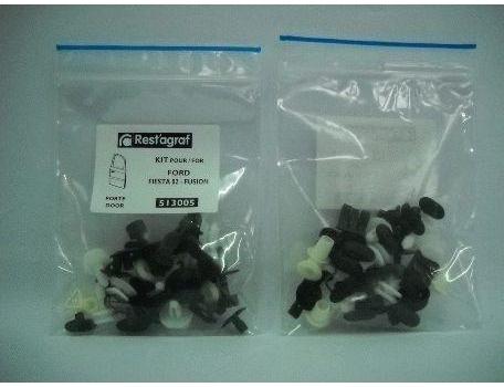 Set clipsuri de montaj ușă RESTAGRAF A513005, plastic, compatibile cu Ford Fiesta 2002- și Ford Fusion