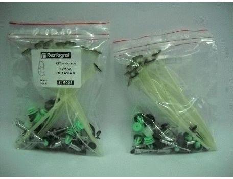 Set clipsuri auto pentru montaj ușă RESTAGRAF A519003, plastic, compatibil Skoda Octavia II