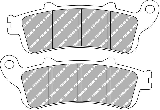 Set plăcuțe frână Eco Friction Moto FDB2073EF - Ferodo Racing, compatibil Kawasaki, Honda