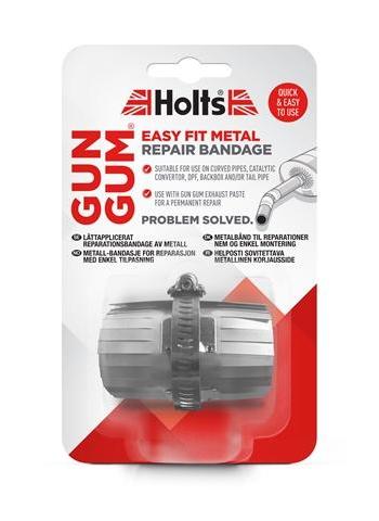Bandaj metalic pentru repararea evacuării, tobei de eșapament HOLTS Gun Gum Easy Fit HREP0058A, culoare argintie