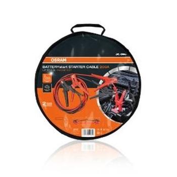 Set de 2 cabluri de pornire auto OSRAM OSC101, 6/12V, 200A, 3m, 8.5mm, cleme crocodil izolate