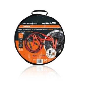 Set 2 cabluri de curent profesionale pentru pornire auto OSRAM OSC350, 12/24V, 900 A, lungime 4.5 metri, secțiune 35 mm², cleme tip crocodil izolate