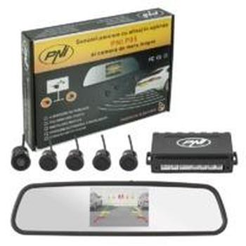 Set de 4 senzori de parcare cu afișaj în oglindă și cameră de marșarier PNI P05