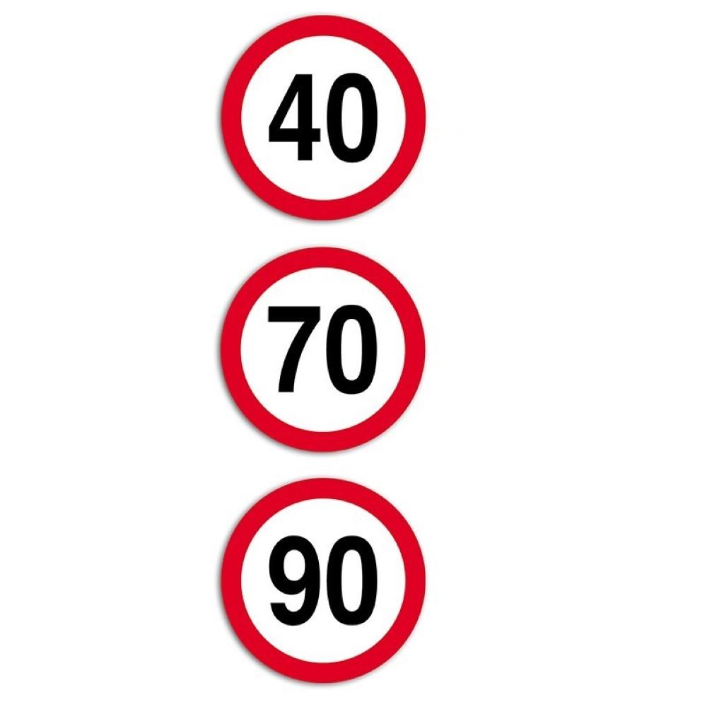 Autocolant reflectorizant pentru limita de viteză 90 km/h, HICO TWY107, clasa I, diametru 200 mm