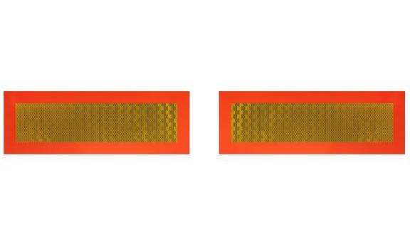 Set 2 plăcuțe reflectorizante MVM VEM001, 565 x 196 mm, suport din aluminiu