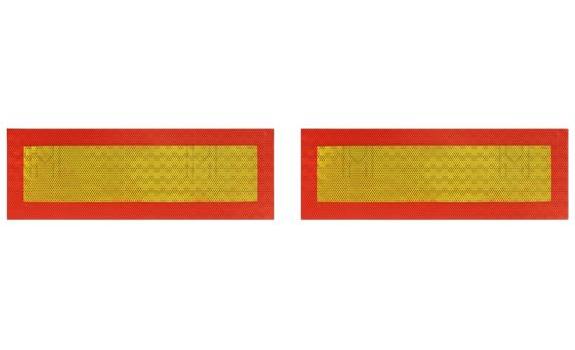 Set 2 plăcuțe reflectorizante MVM VEM006, 565 x 196 mm, cu suport din aluminiu