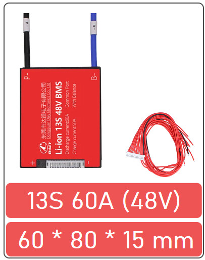 BMS pentru baterie Li-ion 13S 60A (48V)