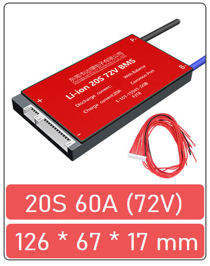 BMS pentru baterie Li-ion 20S 60A (72V)