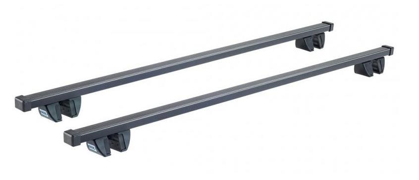 Set de 2 Bare Transversale CRUZ Oplus ST-130 CZ921-315, Lungime 130 cm, Oțel Galvanizat, cu Suporturi și Capace din ABS