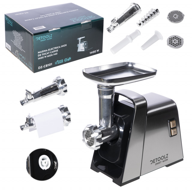 Mașină inox de tocat carne electrică 1400W MGG-140