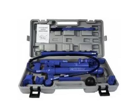 Set trusă auto hidraulică pentru caroserie Garage Meister GM160.0175, cilindru hidraulic cu capacitate de 10 tone