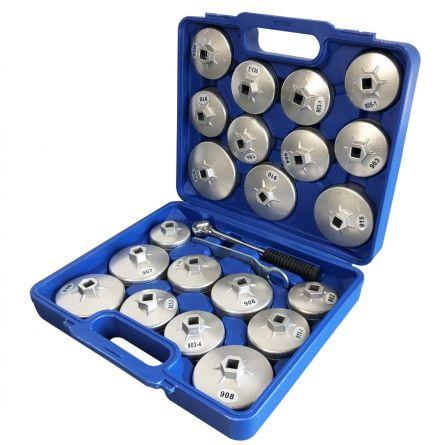 Set de 23 chei pentru filtre de ulei Garage Meister 51332, cu cutie pentru depozitare și transport