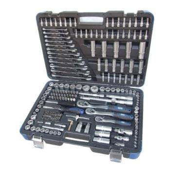 Trusa 216 de scule GARAGE MEISTER 52840 cu tubulare, biți și chei combinate, cap de antrenare de 1/4", 3/8" și 1/2"