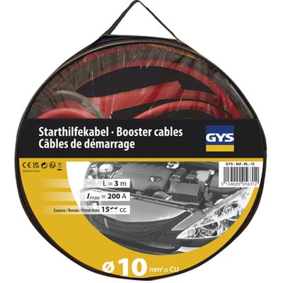 Cabluri de Alimentare 200A, Lungime 3m, Secțiune Ø10mm², Model GYS GYS056312