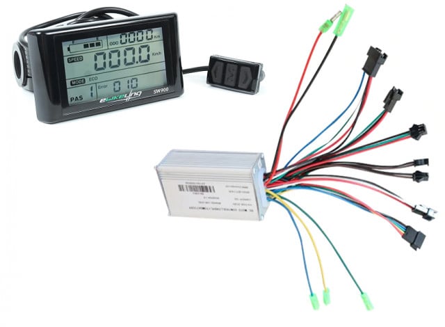 Display + unitate de control SW900 pentru bicicletă electrică (36V 350W)