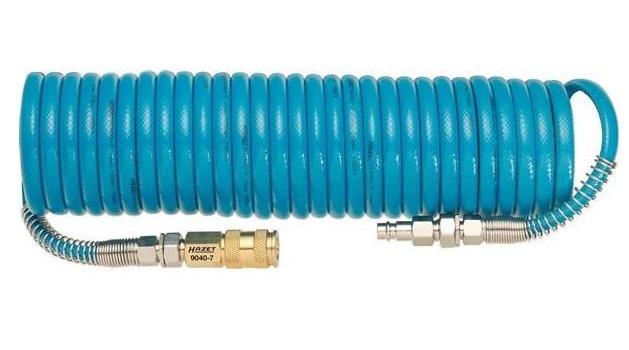 Furtun Spiralat pentru Aer Comprimat HAZET HZ9040-7, 1/4 Inch, 7.62 m, Diametru Interior 6.35 mm