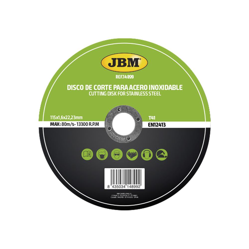 Disc de Tăiere JBM 14899 pentru Oțel Inoxidabil, 115 x 1.6 mm, Tip T41