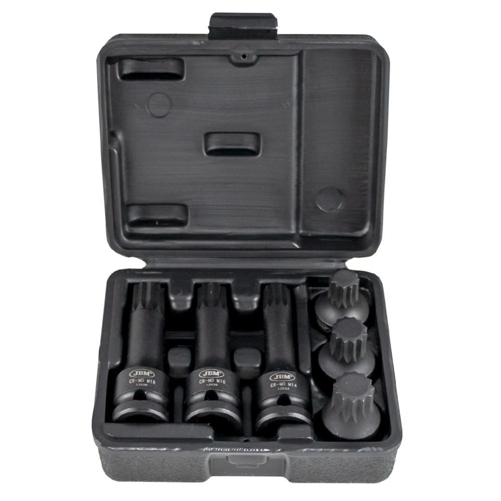 Set de 6 chei tubulare de impact 1/2" XZN M14/M16/M18 - JBM 52546