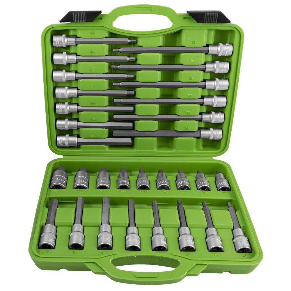 Set de 30 Piese Capete Tubulare Hexagonale pentru Șuruburi, Dimensiune 1/2", Model JBM 52604