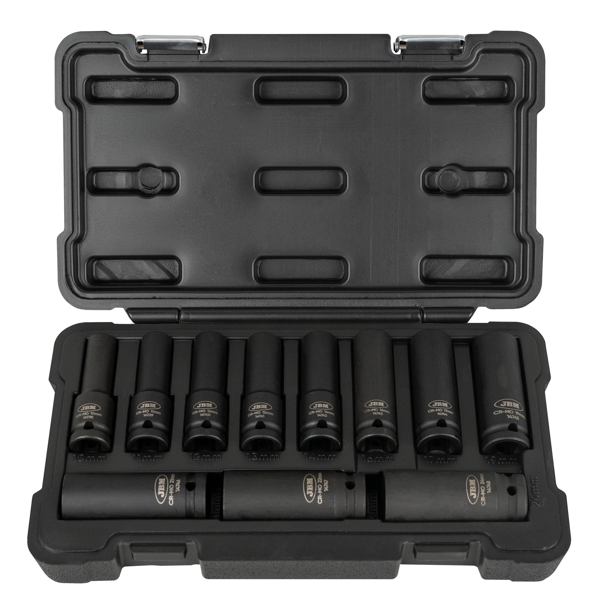 Set de 11 Chei Tubulare de Impact 1/2", 12 Canturi - Model JBM 53744