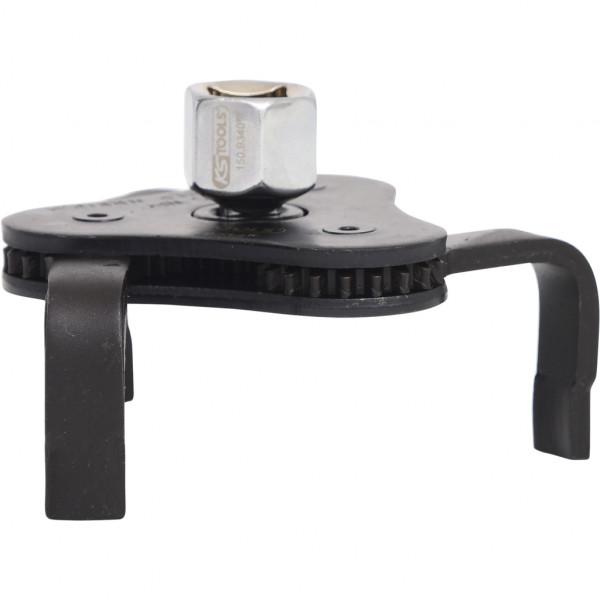 Cheie pentru strângerea filtrului de ulei KS TOOLS 150.9314, diametru ajustabil 65-120 mm, 3 brațe, compatibilă cu antrenor de 3/8 inch și 1/2 inch