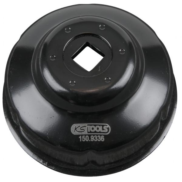 Cheie pentru Filtru de Ulei KS TOOLS 150.9336, 3/8 Inch, 66 mm, 6 Caneluri, Oțel Scule