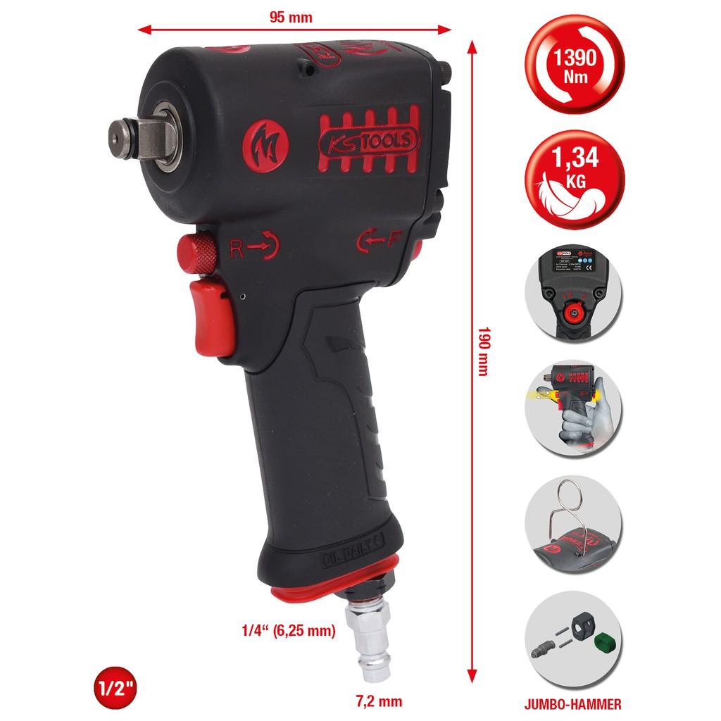 Șurubelniță de Impact cu Aer Comprimat 1/2" miniMONSTER, 1.390 Nm, Performanță Superioară
