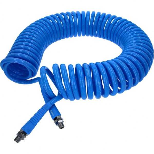 Furtun Spiralat pentru Aer Comprimat KS TOOLS, 8 mm, 15 m, Cuplaj 1/4", Presiune Maximă 12 Bar, Poliuretan
